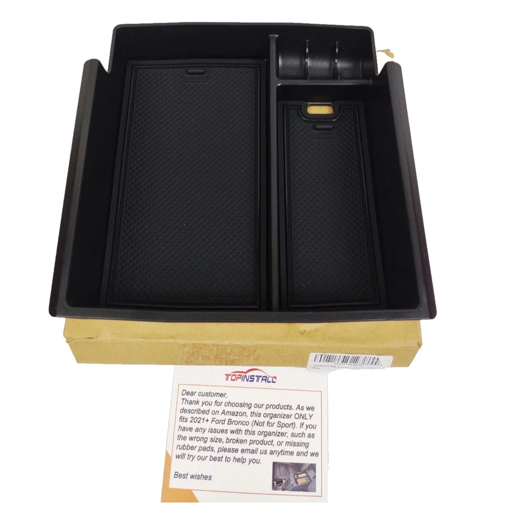 Upper Center Console Storage Box Organizer Tray For 2021 2022 2023 Ford Bronco